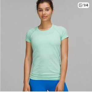 Lululemon athletica, Mint color swiftly short sleeve, size 8 but fits 4-10